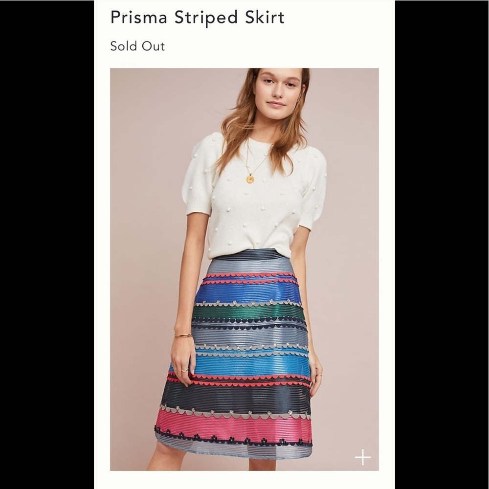 New XS Prisma striped skirt Anthropologie Pankaj.